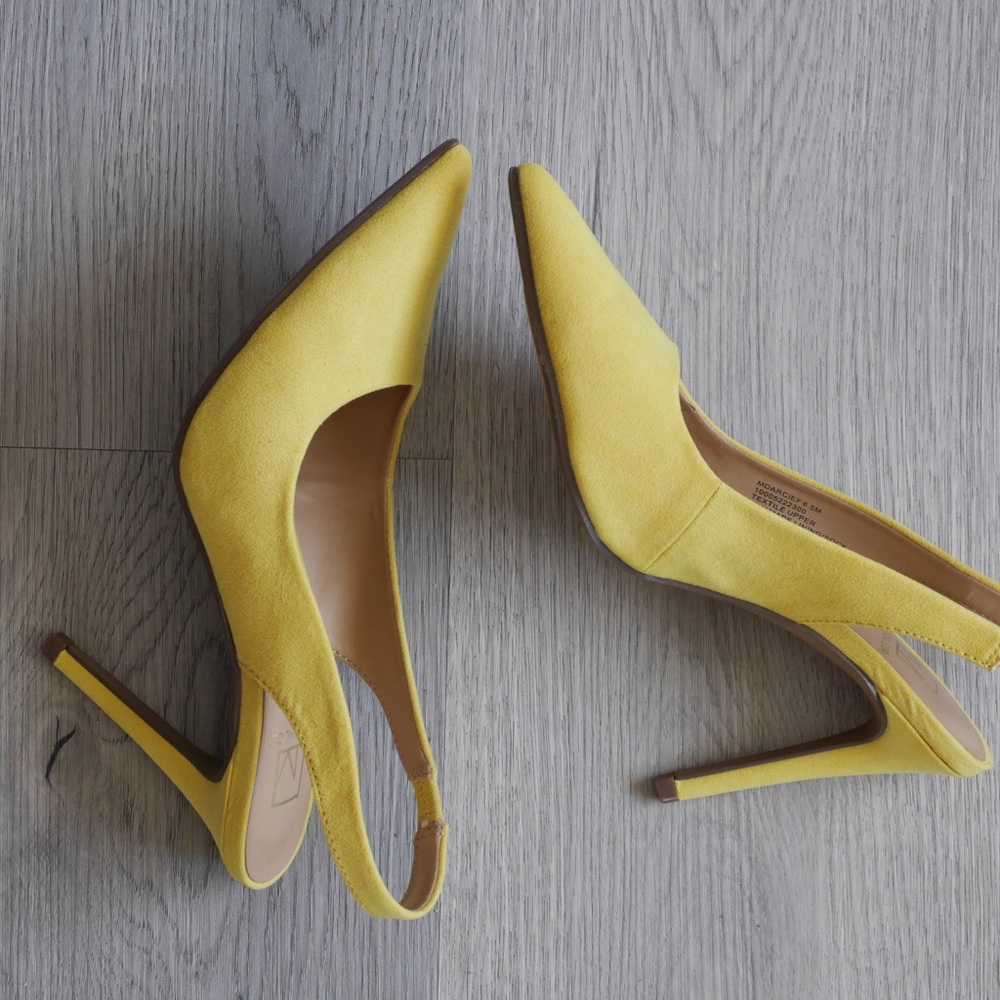 Material Girl yellow sling back stilettos | size 6.5